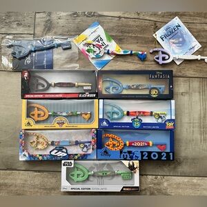 Lot of 10 - Disney Special Edition Collectible Key - Blue and Multicolor Options